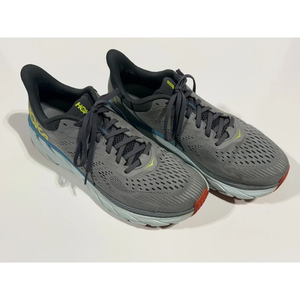 HOKA One One Clifton 7 - Men's Shoes F27220I Running Comfort Athletic Gray- 11.5